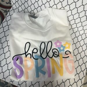 Women's 'Hello Spring' Graphic Sweatshirt - White